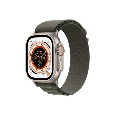 Apple Watch Ultra GPS + Cellular 49mm Titanium Case with Green Alpine Loop (S)