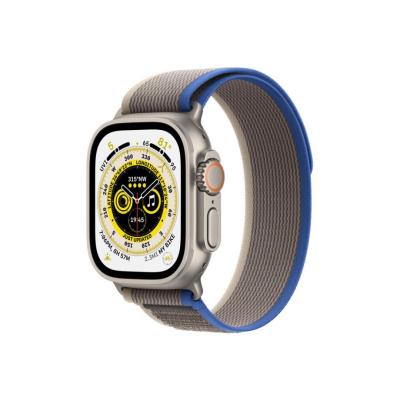 Apple Watch Ultra GPS + Cellular 49mm Titanium Case with Blue/Gray Trail Loop (S/M)