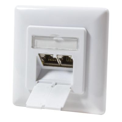 Logilink Cat.6 wall outlet 2xRJ45 shielded vertical cable entry White