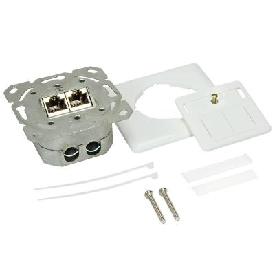 Logilink Cat.6 wall outlet 2xRJ45 shielded vertical cable entry White