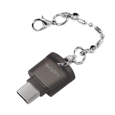 Logilink USB-C to microSD as a key chain Card Reader Black