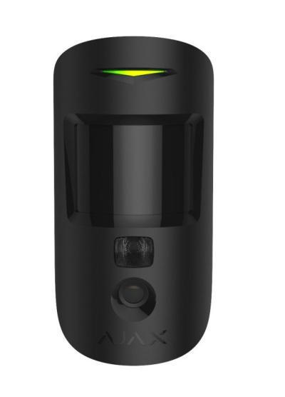 AJAX MotionCam PIR mozgásérzékelő PhOD beépített kamerával; kép felhasználói igényre; fekete