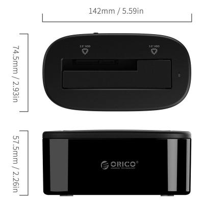 Orico 6218US3-EU 2,5"/3,5" HDD/SSD USB3.0 Hard Drive Dock Black
