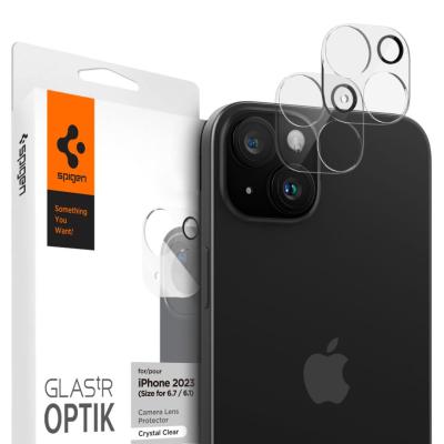 Spigen iPhone 15/15 Plus/14/14 Plus Glass tR Optik Crystal Clear (2 Pack)