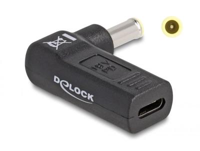 DeLock Adapter for Laptop Charging Cable USB Type-C female to Samsung 5.5 x 3.0 mm male 90° angled