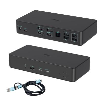 I-TEC USB 3.0 / USB-C / Thunderbolt 3 Professional Dual 4K Display Docking Station Generation 2 + Power Delivery 100W Black