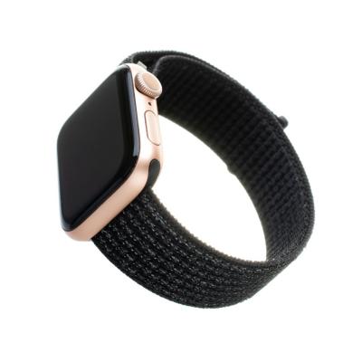 FIXED Nylon Strap Apple Watch 42/44/45mm, reflective Fekete
