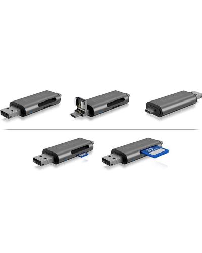 Raidsonic Adapter IcyBox ext. Kartenleser USB/microUSB/USB-C > SD/mSD retail