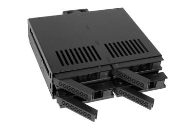 IcyDock ExpressCage MB324SP-B 4 Bay 2.5" SAS/SATA HDD & SSD Hot Swap Cage for External 5.25" Bay - Comparable to Tray-Less Design