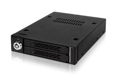 IcyDock ToughArmor MB992SK-B Full Metal 2 Bay 2.5” SATA/SAS HDD & SSD Mobile Rack for External 3.5" Drive Bay