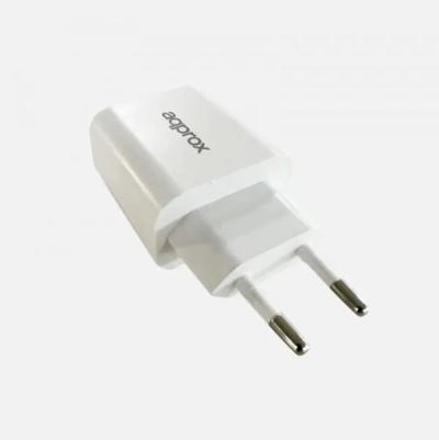 Approx APPUSBWALL18 2 in 1 Kit: 18W QC 3.0 Charger + USB Type-C Cable White