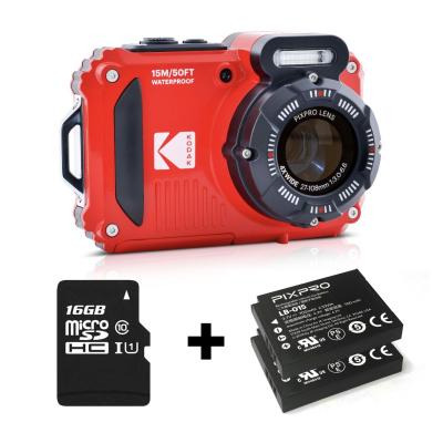 Kodak Pixpro WPZ2 Red + 2db akku 16GB microSD Card