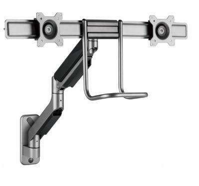 Gembird MA-WA2-02 Adjustable wall 2-display mounting arm, 17”-32” Black