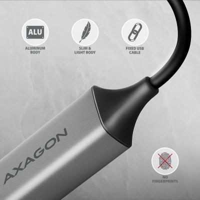 AXAGON ADE-TXCA USB-C + USB-A Gigabit Ethernet Adapter Grey