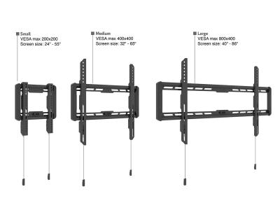 Multibrackets M Universal Wallmount Fixed Large Black 40"-86" Black