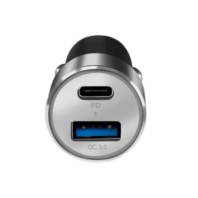 Logilink USB car charger 1x USB-C PD 1x USB-A QC 36W Grey