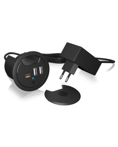 Raidsonic IcyBox IB-HUB1407 In-Desk USB Charger with Power Delivery & Quick Charge