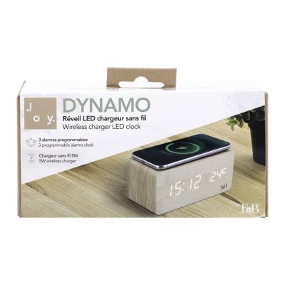 TnB Led alarm clock and induction charger Wood