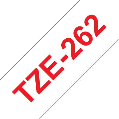 Brother TZe-262 laminált P-touch szalag (36mm) Red on White - 8m