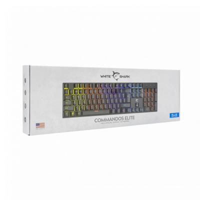 White Shark GK-2107 Commandos Elite Blue Switches Mechanical keyboard Black US