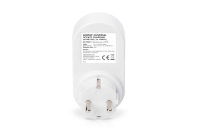 Digitus DA-70617 Universal USB Plug-in Charger with 2 x USB-A Sockets and Integrated Socket