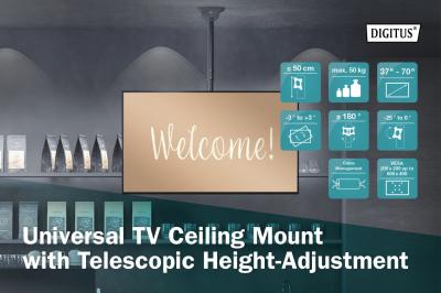 Digitus DA-90421 Monitor/TV Ceiling Mount 37-70" 50kg Black