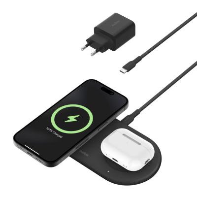 Belkin BOOST Charge Pro 2in1 Qi2 15w Magnetic Charging Pad Black