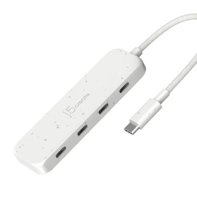 j5create Eco-Friendly USB-C to 4-Port Type-C Gen 2 Hub Nature White