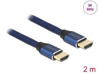 DeLock Ultra High Speed HDMI Cable 48 Gbps 8K 60Hz 2m Blue