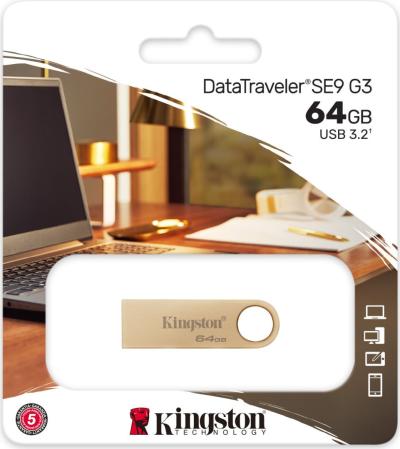 Kingston 64GB DataTraveler SE9 G3 USB3.2 Gold