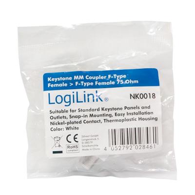 Logilink TV/SAT keystone coupler F-Type/F to F-Type/F White