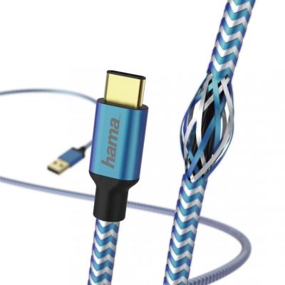 Hama FIC E3 USB Type-C reflective töltő és adatkábel 1,5m Blue