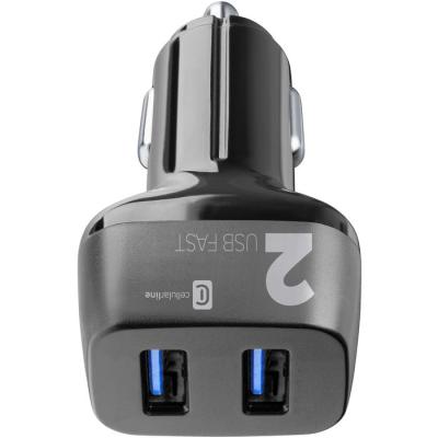 Cellularline Car Multipower 2 PRO car charger with Smartphone Detect technology 2 x USB port 36W Black