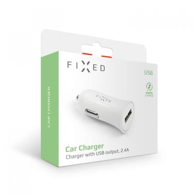 FIXED Car charger with USB output, 12W Fehér