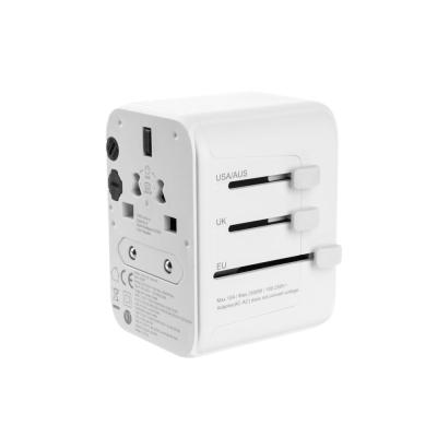 FIXED travel adapter for EU, UK and USA/AUS, with 1xUSB-C and 2xUSB output, GaN, PD 30W, white