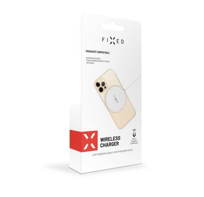FIXED MagPad vezeték nélküli töltő MagSafe funkcióval, 15W, fehér