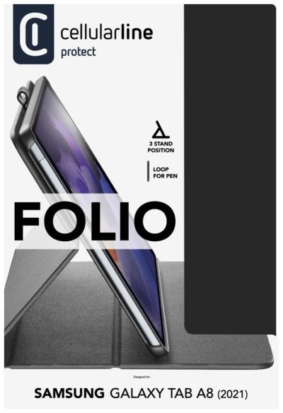 Cellularline FOLIO case with stand for Samsung Galaxy Tab A8 (2022), black