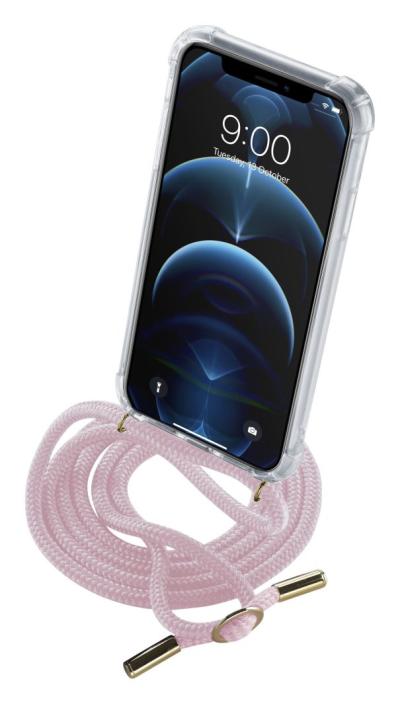 Cellularline Transparent back cover Neck-Case with pink drawstring for Apple iPhone 12 PRO
