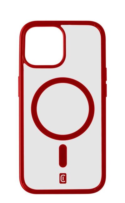 Cellularline Pop Mag back cover with Magsafe support for Apple iPhone 15, clear/red