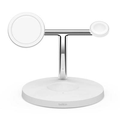 Belkin BoostCharge Pro 3-IN-1 Wireless Charging Stand With MagSafe White