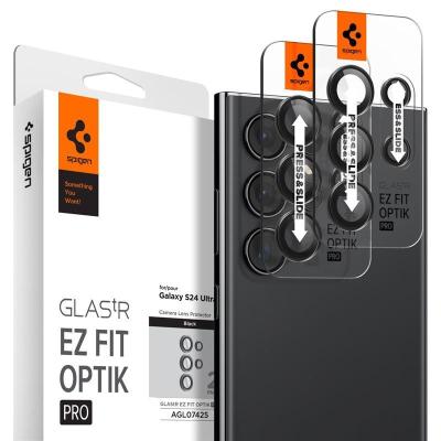 Spigen Glass tR EZ Fit Optik Pro 2 Pack for Samsung Galaxy S24 Ultra Black