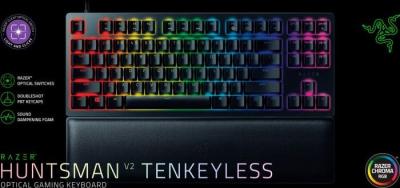 Razer Huntsman V2 Tenkeyless Linear Optical Purple Switch Keyboard Black US