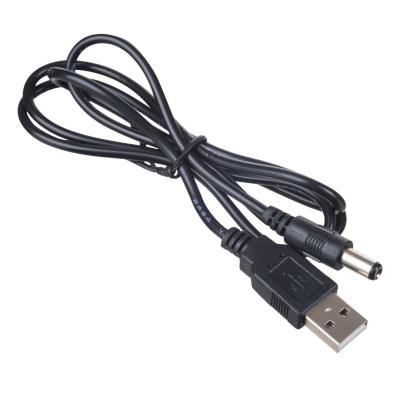 Akyga AK-DC-04 USB - DC 5,5 x 2,4 mm cable 0,8m Black
