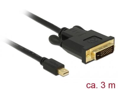 DeLock Mini Displayport 1.1 male > DVI-D (24+1 Single Link) male 3m Cable