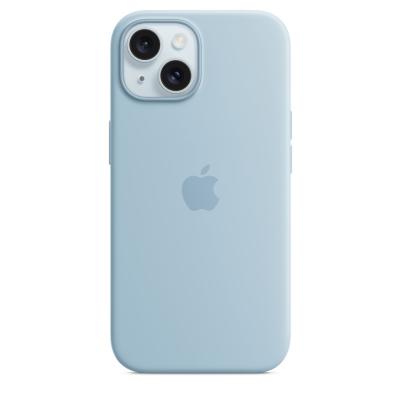 Apple iPhone 15 Silicone Case with MagSafe Light Blue