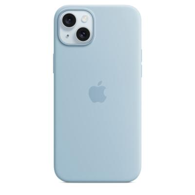 Apple iPhone 15 Plus Silicone Case with MagSafe Light Blue