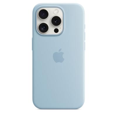Apple iPhone 15 Pro Silicone Case with MagSafe Light Blue
