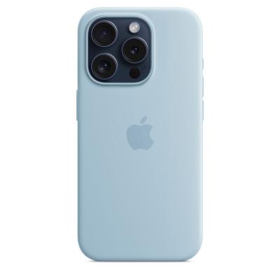 Apple iPhone 15 Pro Silicone Case with MagSafe Light Blue
