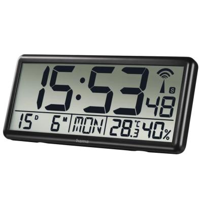 Hama Jumbo Digital Radio Wall Clock Időjáró Állomás Black
