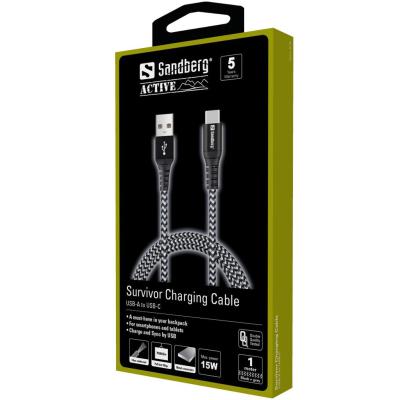 Sandberg Survivor USB-C- USB-A Cable 1m Black